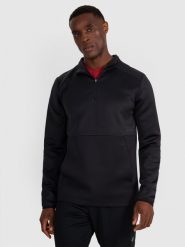 4F Bluza treningowa regular szybkoschnąca męska - czarna L. Czarne bluzy bez kaptura męskie 4f, bez wzorów, z dzianiny, klasyczne, bez kołnierzyka, bez ramiączek. Za 229.99 zł.