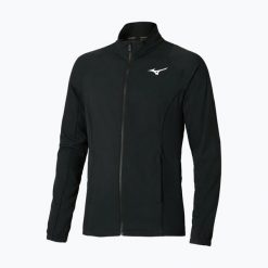 Kurtka tenisowa męska Mizuno Frontier Shadow. Czarne kurtki męskie Mizuno, l, bez wzorów, z elastanu, sportowe, bez kaptura. Za 349.99 zł.