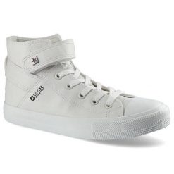 Białe Sneakersy Big Star Damskie Półbuty Na Rzep. Białe półbuty damskie Big Star, bez wzorów, z gumy, biznesowe, bez obcasa. Za 85.00 zł.