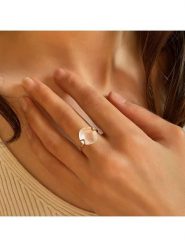 OR Carats Złoty pierścionek z kamieniem szlachetnym rozmiar: 48. Różowe pierścionki damskie OR Carats, z kwarcem, złote. Za 956.99 zł.