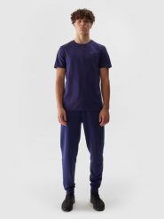 4F Spodnie dresowe joggery męskie - granatowe 3XL. Niebieskie spodnie dresowe męskie 4f, bez wzorów, z bawełny. W wyprzedaży za 79.99 zł.