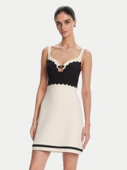 Elisabetta Franchi Sukienka koktajlowa AB70352E2 Beżowy Regular Fit. Brązowe sukienki damskie Elisabetta Franchi, bez wzorów, z syntetyku, wizytowe, bez kołnierzyka, bez ramiączek. Za 1,979.00 zł.