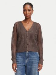 Morgan Kardigan 242-MAGATHE Brązowy ciemny Regular Fit. Brązowe kardigany damskie Morgan, l, bez wzorów, z wiskozy. Za 269.99 zł.