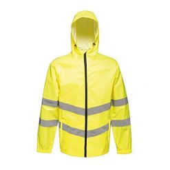 Kurtka Odblaskowa Unisex Dla Dorosłych HiVis Łatwe Pakowanie. Żółte kurtki damskie Regatta, s, bez wzorów, sportowe, bez kaptura. Za 141.99 zł.