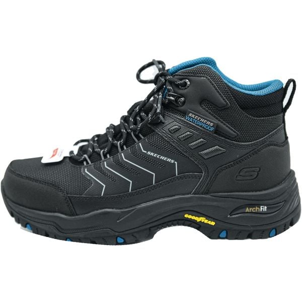 Buty trekkingowe Skechers Arch Fit Dawson Raveno Niebieskie. Niebieskie buty trekkingowe męskie Skechers, na zimę, z materiału, bez zapięcia, trekkingowe. Za 543.00 zł.