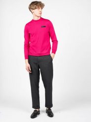 Plein Sport Sweter "Merino" | MPPS90149 | Mężczyzna | Różowy. Czerwone swetry męskie Plein Sport, m, bez wzorów, z wełny, bez kołnierzyka. W wyprzedaży za 449.00 zł.