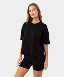 Koszulka dla kobiet z rozcięciem na plecach Carpatree Stitch. Czarne bluzki sportowe damskie Carpatree, uniwersalny, z bawełny, bez kołnierzyka, bez ramiączek. Za 95.99 zł.
