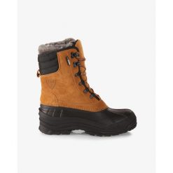 Ocieplane, wodoodporne buty zimowe Kilpi ANTARTIC HIGH WP-M. Brązowe buty trekkingowe męskie Kilpi, na zimę, z nylonu, bez zapięcia, trekkingowe. Za 473.69 zł.