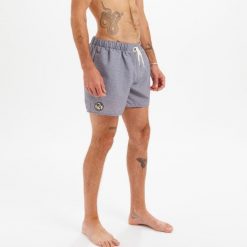 Spodenki surfingowe męskie Olaian 100 Heather 15". Brązowe kąpielówki męskie OLAIAN, m, bez wzorów, z materiału. Za 49.99 zł.