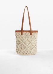 Torba makramowa shopper. Brązowe shopper bag damskie bonprix, bez wzorów, bez dodatków. Za 134.99 zł.