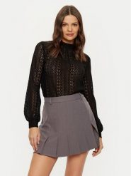 Morgan Bluzka 242-TIMOI Czarny Regular Fit. Czarne bluzki damskie Morgan, m, bez wzorów, z syntetyku, bez ramiączek. Za 149.99 zł.