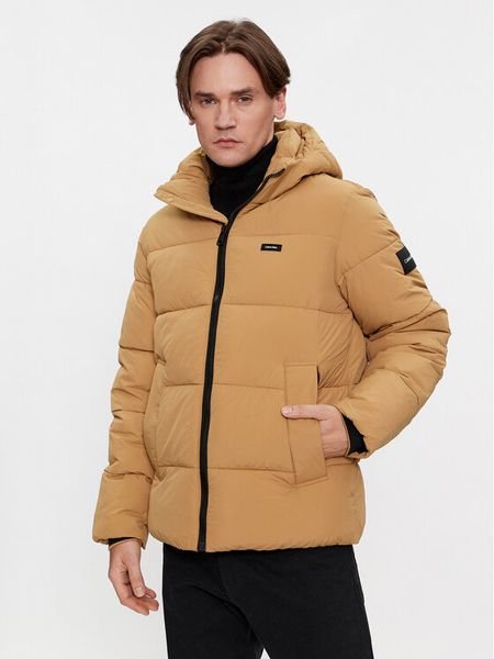 Calvin Klein Kurtka zimowa Crinkle K10K110336 Khaki Regular Fit. Brązowe kurtki męskie CALVIN KLEIN, na zimę, l, bez wzorów, z syntetyku, bez kaptura. Za 779.99 zł.
