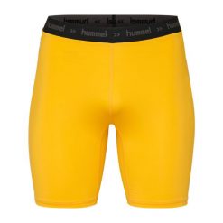 Spodenki termoaktywne piłkarskie dla dorosłych Hummel First Performance Tight. Zielone szorty damskie HUMMEL, bez wzorów, z elastanu, klasyczne, z standardowym stanem. Za 55.00 zł.