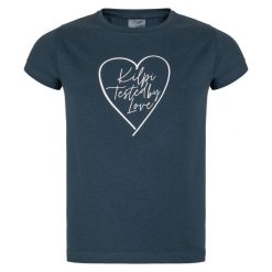 Meisjes katoenen t-shirt Kilpi ALBION-JG. Niebieskie t-shirty damskie Kilpi, bez wzorów, bez kołnierzyka. Za 50.25 zł.