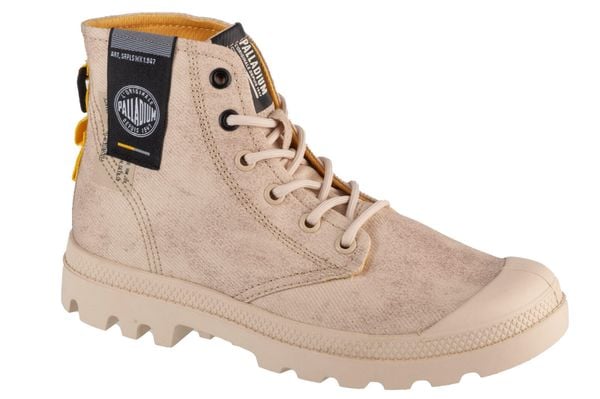 Buty sportowe Sneakersy unisex, Palladium Pampa Surplus. Brązowe buty sportowe na co dzień damskie Palladium, bez wzorów, z materiału, trekkingowe. Za 399.99 zł.
