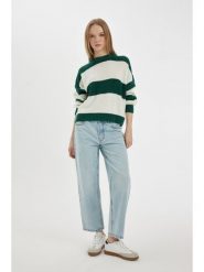 DeFacto Sweter w kolorze zielono-kremowym rozmiar: L. Brązowe swetry klasyczne damskie DeFacto, l, bez kołnierzyka. Za 86.99 zł.