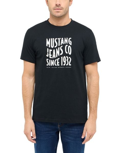 Męski T-Shirt Mustang Style Austin Black 1016272 4142. Czarne t-shirty męskie Mustang, m, bez wzorów, bez kołnierzyka. Za 69.99 zł.