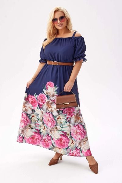 Granatowa sukienka hiszpanka MAXI z kwiatowym printem PLUS SIZE XXL OVERSIZE. Czerwone sukienki damskie Moda Size Plus Iwanek, na co dzień, na lato, l, z aplikacjami, z elastanu, eleganckie, bez kołnierzyka, plus size, bez ramiączek, maxi, dopasowane. W wyprzedaży za 169.90 zł.