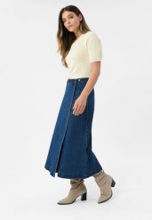 Jeansowa spódnica G-AVIA. Niebieskie spódniczki damskie Volcano, uniwersalny, bez wzorów, z jeansu, eleganckie, maxi, dopasowane. Za 159.99 zł.