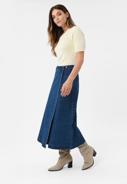 Jeansowa spódnica G-AVIA. Niebieskie spódniczki damskie Volcano, uniwersalny, bez wzorów, z jeansu, eleganckie, maxi, dopasowane. Za 159.99 zł.