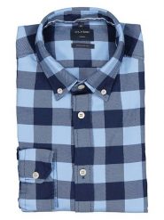 OLYMP Koszula "Casual" - Regular fit - w kolorze niebieskim rozmiar: M. Niebieskie koszule męskie Olymp, m, bez wzorów, z bawełny, bez kołnierzyka, bez ramiączek. Za 96.60 zł.