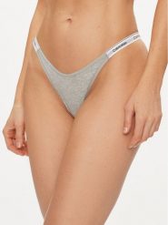 Calvin Klein Underwear Stringi 000QD5157E Szary. Szare stringi damskie Calvin Klein Underwear, xl, bez wzorów, z bawełny. Za 89.99 zł.