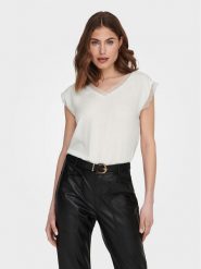 ONLY Bluzka Jasmina 15252241 Biały Regular Fit. Białe bluzki damskie Only, m, bez wzorów, z wiskozy, bez ramiączek. Za 99.99 zł.