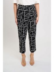 Marks & Spencer Spodnie w kolorze czarno-białym rozmiar: 38/L31. Czarne spodnie materiałowe damskie Marks & Spencer, bez wzorów, z materiału, z podwyższonym stanem. Za 57.06 zł.