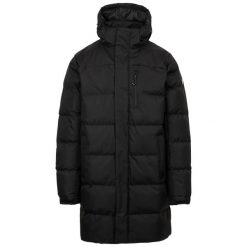 Długa kurtka z kapturem Trespass Clipster. Czarne kurtki narciarskie i snowboardowe damskie Trespass, l, bez wzorów, z materiału, z kapturem, narciarskie. Za 346.99 zł.