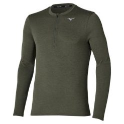 Bluza treningowa zapinana do połowy Mizuno Impulse. Zielone bluzy bez kaptura męskie Mizuno, s, z materiału. Za 206.05 zł.