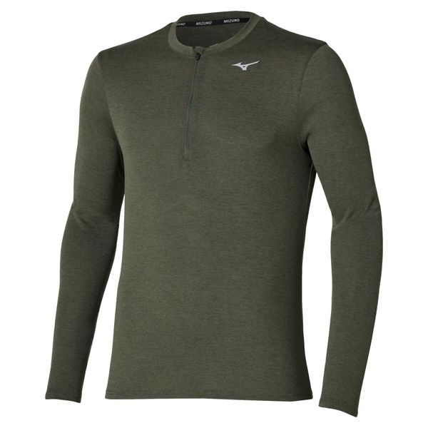 Bluza treningowa zapinana do połowy Mizuno Impulse. Zielone bluzy bez kaptura męskie Mizuno, s, z materiału. Za 206.05 zł.