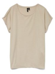 Vero Moda Bluzka w kolorze beżowym rozmiar: M. Brązowe bluzki damskie Vero Moda, m, bez wzorów, z wiskozy, klasyczne, bez kołnierzyka, bez ramiączek. Za 52.67 zł.