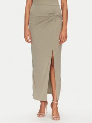 Guess Spódnica midi W5GD0E KAQL2 Khaki Regular Fit. Brązowe spódniczki damskie Guess, s, z aplikacjami, midi. Za 269.99 zł.