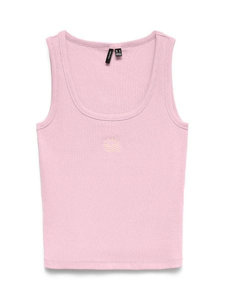 Vero Moda Top w kolorze jasnoróżowym rozmiar: XS. Różowe topy damskie Vero Moda, xs, bez wzorów, z bawełny, bez kołnierzyka. Za 48.28 zł.