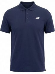 4F Koszulka polo w kolorze granatowym rozmiar: S. Niebieskie koszulki polo męskie 4f, s, bez wzorów, bez ramiączek. Za 82.95 zł.