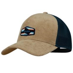 Czapka z daszkiem Unisex Buff Trucker Cap. Brązowe czapki męskie Buff, bez wzorów, z elastanu. W wyprzedaży za 90.94 zł.