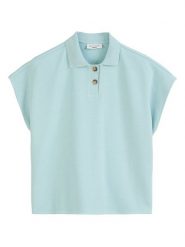 Marc O´Polo Koszulka polo w kolorze turkusowym rozmiar: XL. Niebieskie bluzki damskie xl, bez wzorów, z bawełny, bez kołnierzyka, bez ramiączek. Za 157.73 zł.