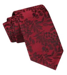 Męski Krawat - Alties - Czerwony z Motywem Kwiatowym. Czerwone krawaty i muchy męskie Alties, bez wzorów, z tkaniny, eleganckie. Za 49.00 zł.