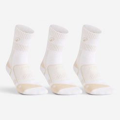 Skarpety sportowe tenis Artengo RS900 high 3 pary. Czarne skarpetki damskie Decathlon, bez wzorów, z bawełny. Za 54.99 zł.