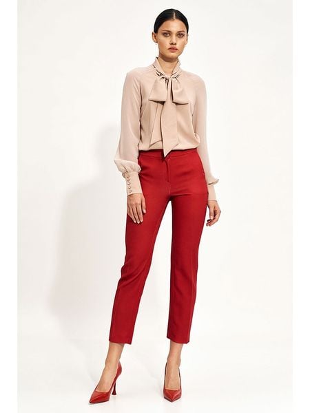 Nife Bluzka w kolorze beżowym rozmiar: 42. Brązowe bluzki damskie Nife, bez wzorów, bez kołnierzyka, bez ramiączek. Za 163.26 zł.