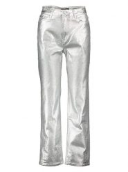 Scotch & Soda Spodnie w kolorze srebrnym rozmiar: W25. Szare spodnie materiałowe damskie Scotch & Soda, bez wzorów, z materiału, klasyczne, z podwyższonym stanem. Za 144.92 zł.