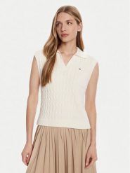 Tommy Hilfiger Sweter WW0WW45655 Écru Regular Fit. Swetry klasyczne damskie Tommy Hilfiger, xl, z bawełny, bez kołnierzyka. Za 389.99 zł.