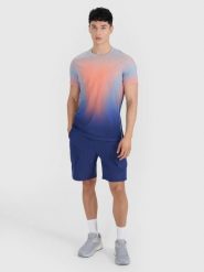 Spodenki treningowe męskie 4F x Robert Lewandowski 4F RL9SSS25TFSHM1201. Niebieskie szorty męskie 4f, z elastanu, bez kołnierzyka. Za 137.99 zł.