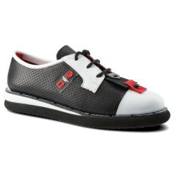 Półbuty damskie Lanqier, wykonane z materiału o gładkiej powierzchni z perforacjami z klasycznym sznurowaniem kontrastowym gumowym noskiem, czarne, 4. Białe półbuty damskie Lanqier, bez wzorów, z gumy, klasyczne, bez obcasa. Za 279.00 zł.