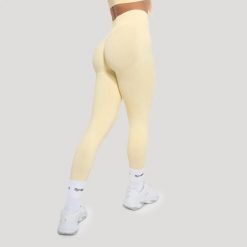 Legginsy damskie fitness bezszwowe Luma. Żółte legginsy sportowe damskie GYMBEAM, m, bez wzorów, z elastanu, z podwyższonym stanem, do biegania. Za 110.90 zł.
