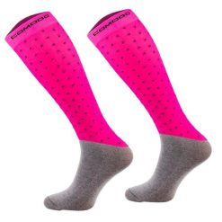 Skarpety Jeździeckie Comodo Dots Pink. Różowe skarpetki damskie COMODO, bez wzorów, z bawełny. Za 19.99 zł.