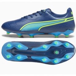 Buty piłkarskie Puma King Match FG/AG 107570-02 niebieskie. Niebieskie buty fitness męskie do piłki nożnej. Za 428.22 zł.