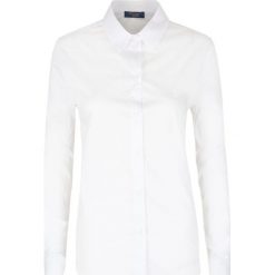 Koszula Trussardi Jeans. Białe koszule damskie TRUSSARDI JEANS, bez wzorów, z jeansu, klasyczne, bez kołnierzyka, bez ramiączek. Za 139.00 zł.