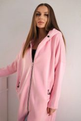 Bluza ocieplana długa jasno różowa. Czerwone bluzy z kapturem damskie KESI, l, z bawełny. Za 355.46 zł.
