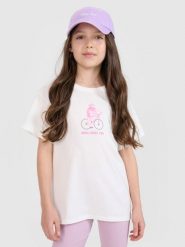 4F T-shirt regular z nadrukiem dziewczęcy - biały 122 (6-7 lat). Białe koszulki dziewczęce 4f, uniwersalny, bez wzorów, z bawełny, bez ramiączek. W wyprzedaży za 29.99 zł.